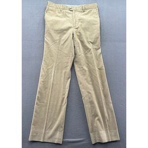 Faconnable Corduroy Pants Mens 34x32 Tan Flat Front Straight Leg Trousers